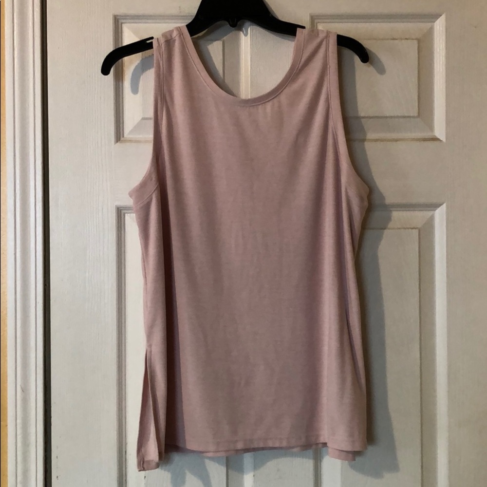 Pink side slit workout tank